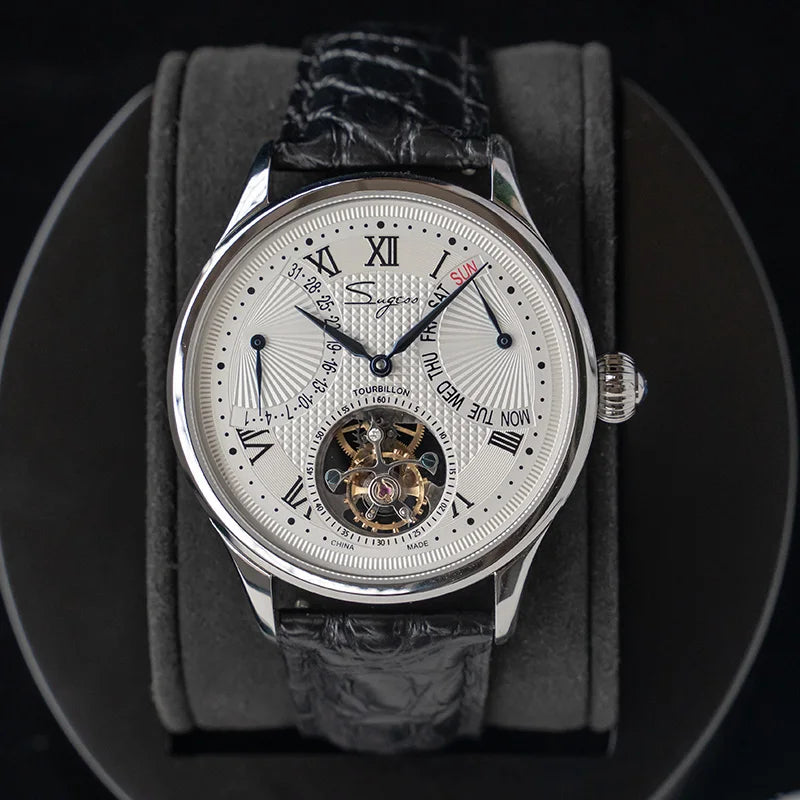 Hand-Wound Skeleton Tourbillon Men's Wristwatch