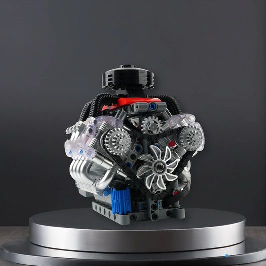 V8 Engine Model Kit LSX454 Motorized Car Building Blocks