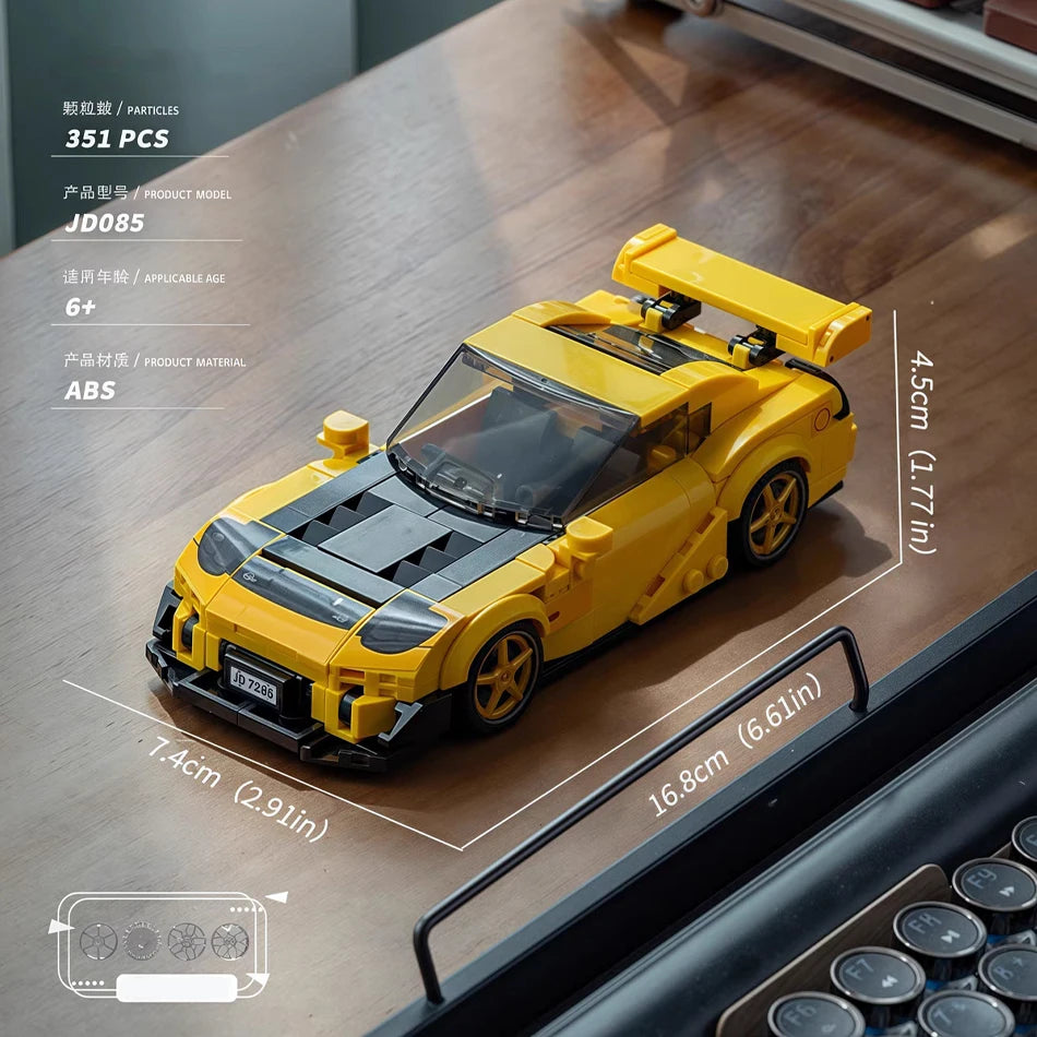 Technical Sports Car Garage Model Building Kit