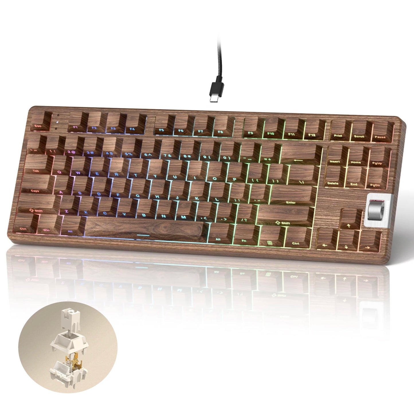 Mechanical Gaming Keyboard Backlit Side-Printed Keys