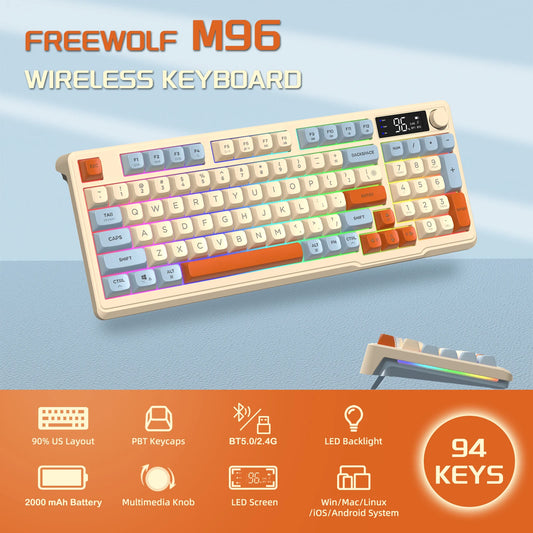 Wireless Gaming Keyboard with LCD Display