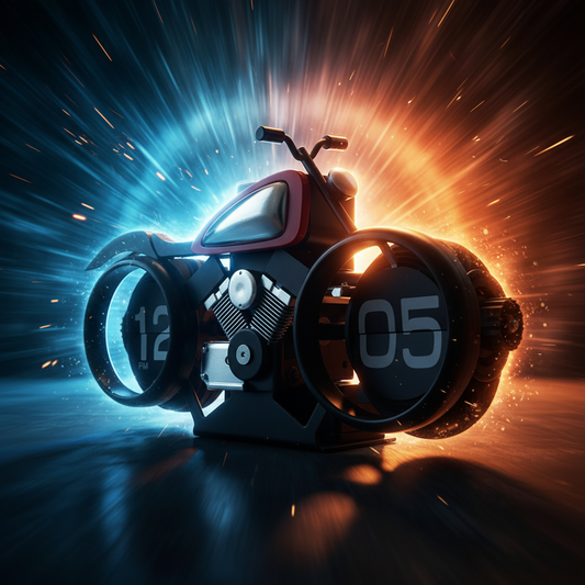 Time Meets Throttle: Motorcycle Flip Clock
