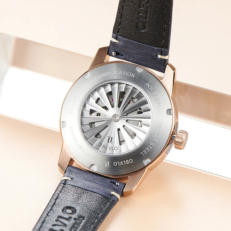 Three-Wheel Automatic Watch with Earth Dial