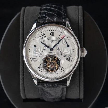 Hand-Wound Skeleton Tourbillon Men's Wristwatch