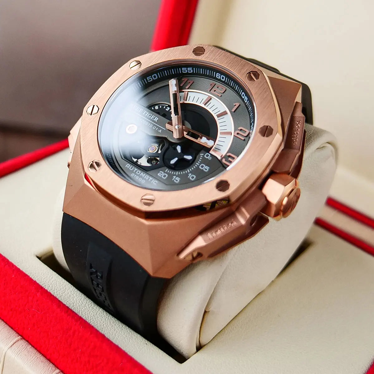 Luxury Rose Gold Automatic Men's Watch
