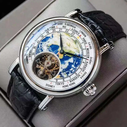 Earth Art Enamel Dial Tourbillon Men's Watch