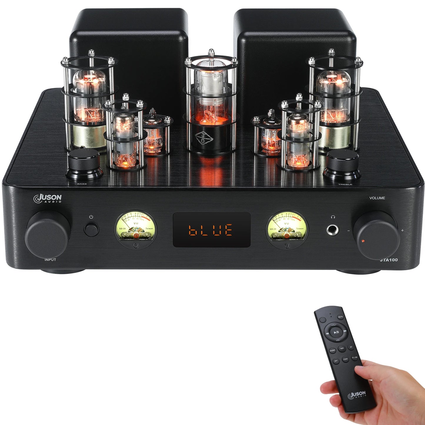 Hybrid Tube Amplifier 200W RMS with Optical AUX RCA Inputs