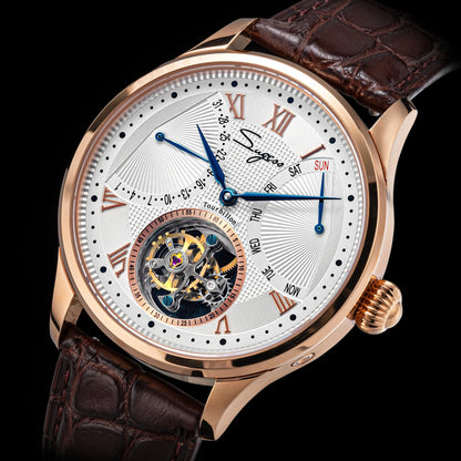 Hand-Wound Skeleton Tourbillon Men's Wristwatch