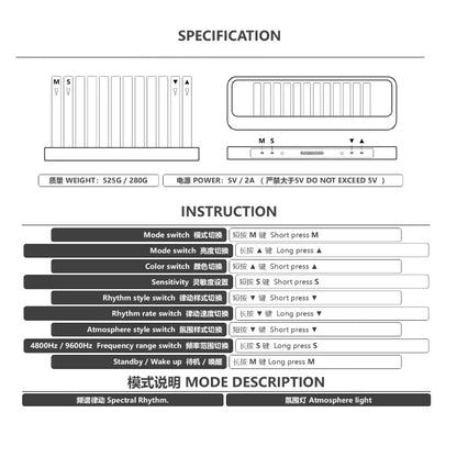 Music Rhythm RGB Desktop Display Lamp