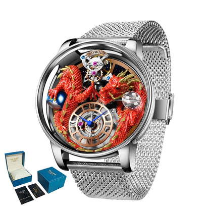 Luxury watch with dragon design and Pindu branding
