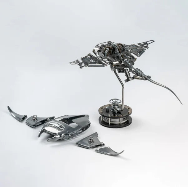 Mechanical Devil Fish Metal Electric Art Sculpture