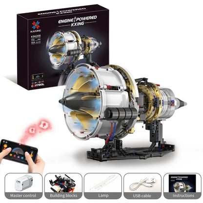 Electric Aircraft Engine Building Block Model with Light Kit