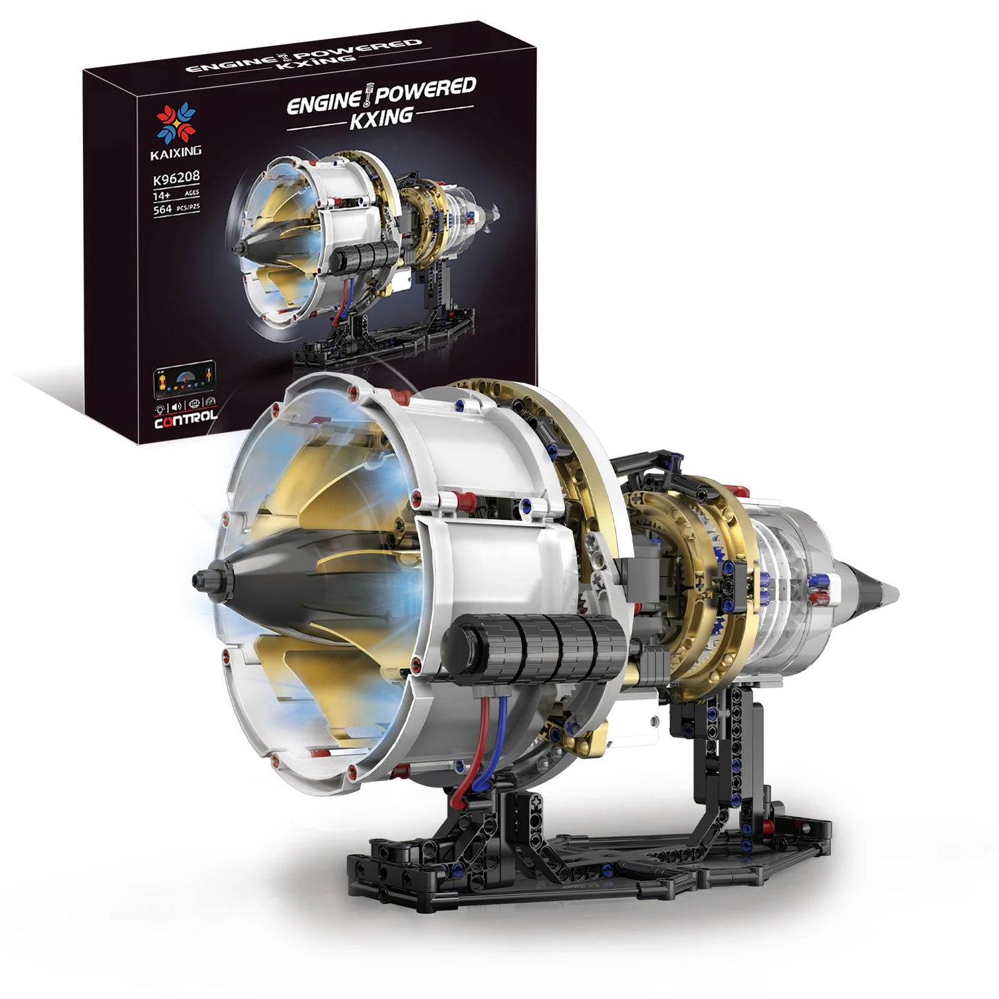 Electric Aircraft Engine Building Block Model with Light Kit