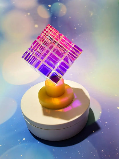 Colorful Prism Cube Glass Sun Catcher Decoration