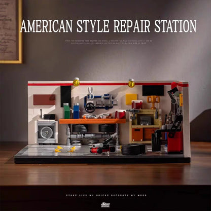 Technical Sports Car Garage Model Building Kit