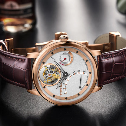 High Quality Men's Automatic Self Wind Tourbillon Watch