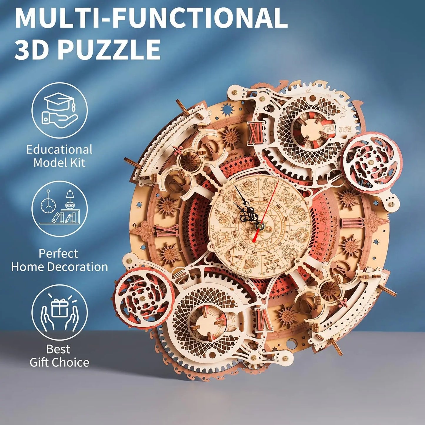 Mechanical Steampunk Clock 3D Puzzle Model