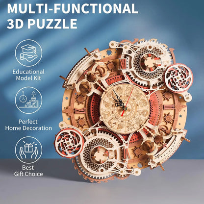 Mechanical Steampunk Clock 3D Puzzle Model