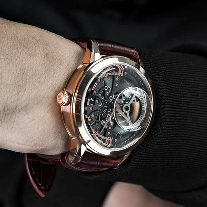 Men Mechanical Skeleton Wristwatch with Sapphire Glass