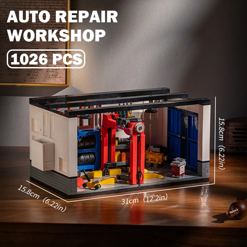 Technical Sports Car Garage Model Building Kit