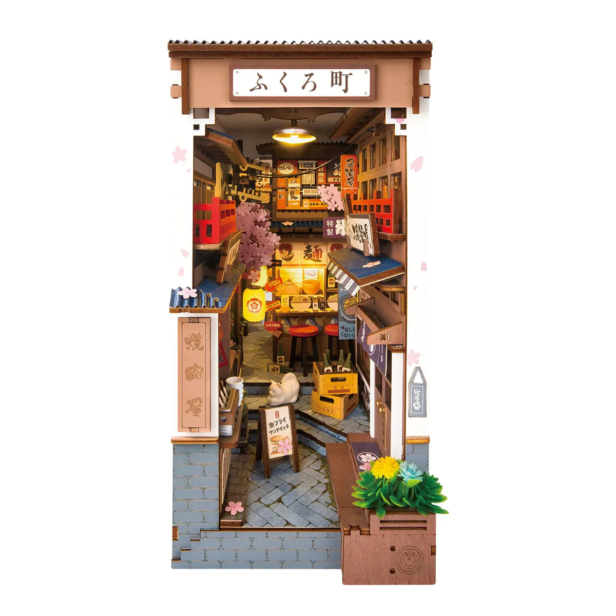 Japanese Street Scene DIY Wooden Book Nook