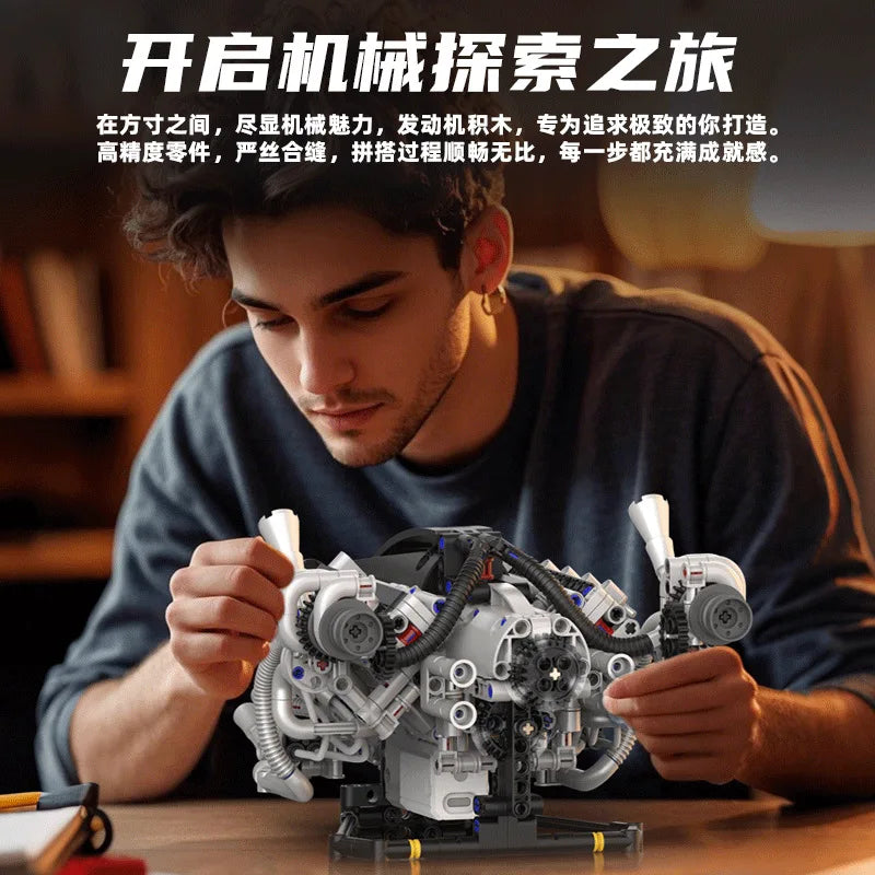 Creative Bat Racing V8 Engine Model DIY Assembly Kit