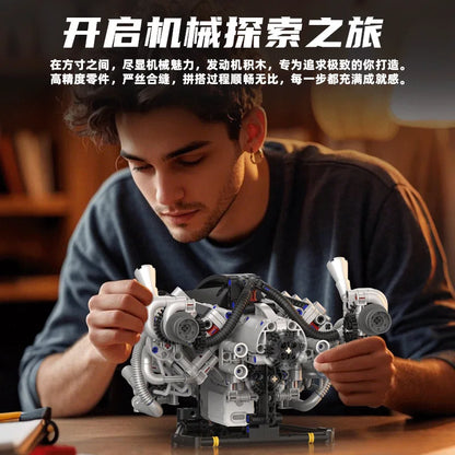 Creative Bat Racing V8 Engine Model DIY Assembly Kit