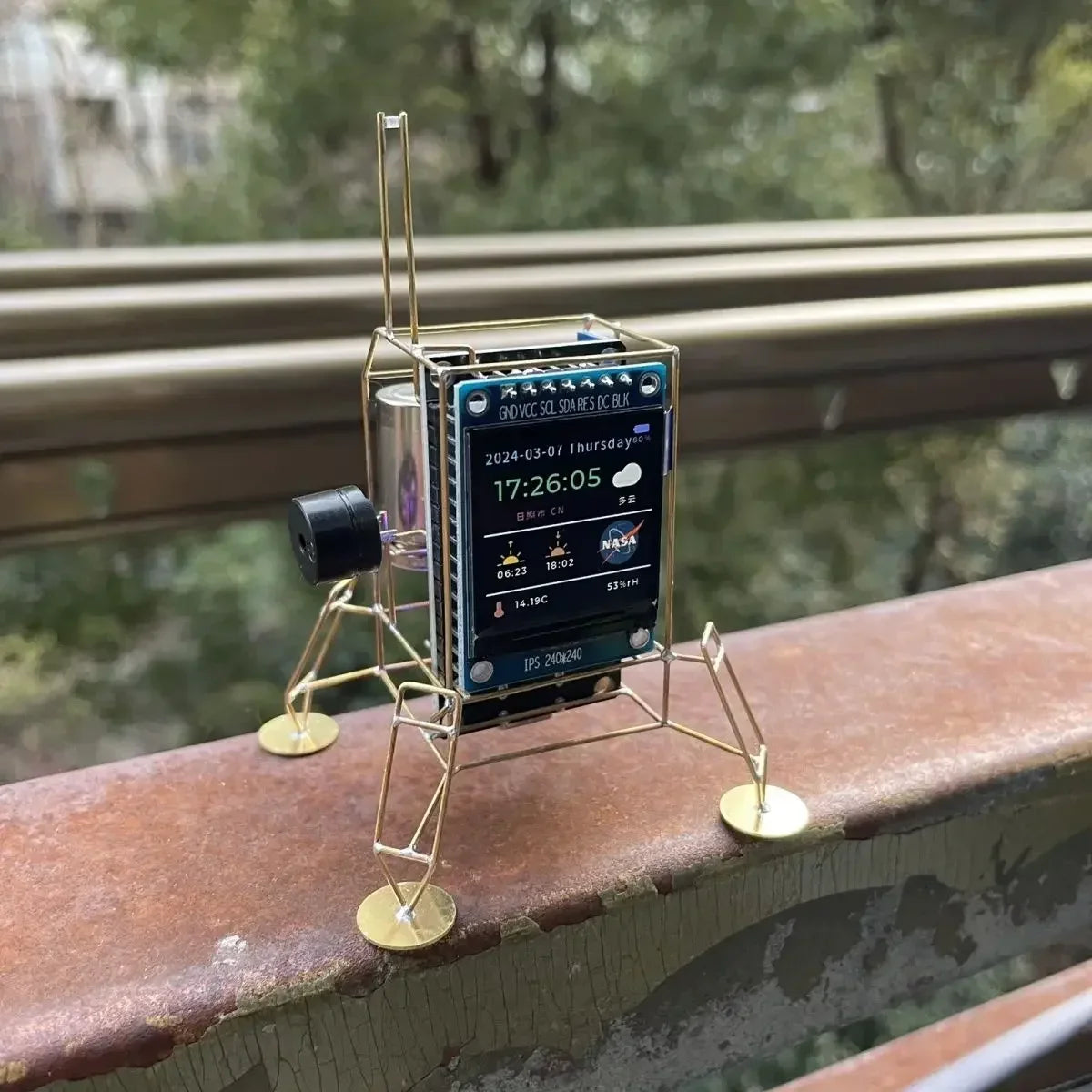 Creative Mars Lander Desktop Clock Model