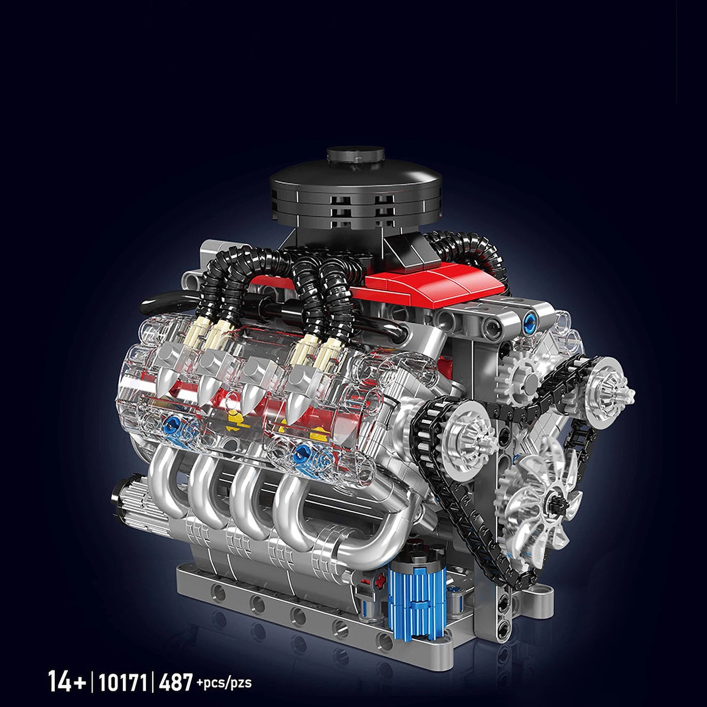 V8 Engine Model Kit LSX454 Motorized Car Building Blocks