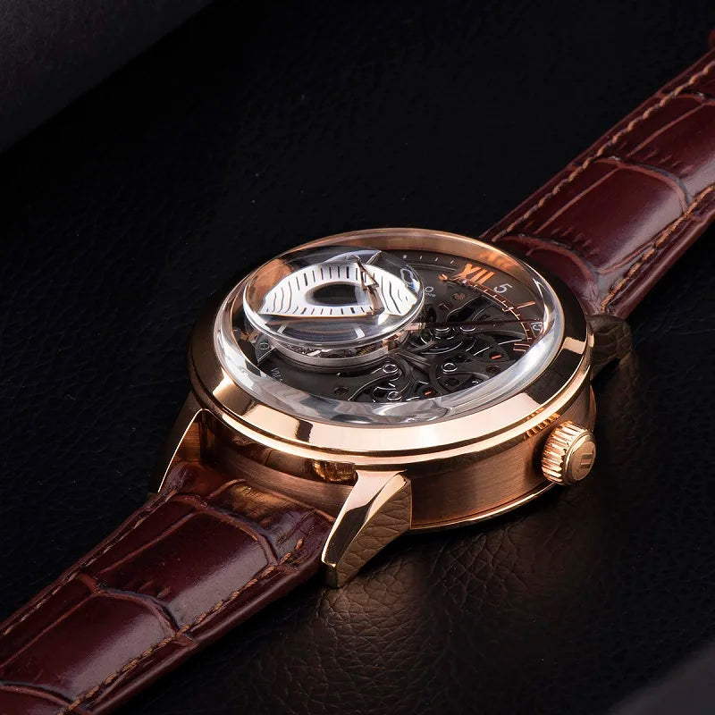 Men Mechanical Skeleton Wristwatch with Sapphire Glass