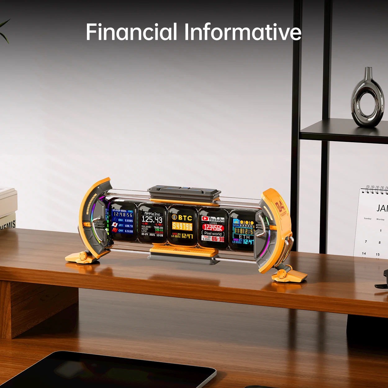 Cyberpunk WiFi Digital Clock with App Control