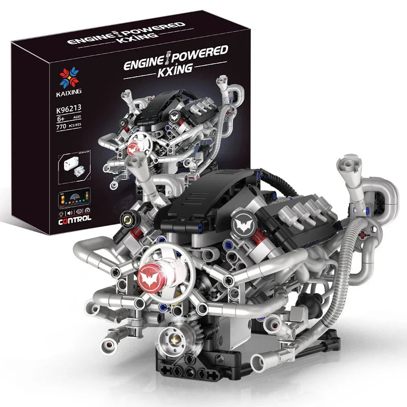 Creative Bat Racing V8 Engine Model DIY Assembly Kit