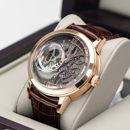 Men Mechanical Skeleton Wristwatch with Sapphire Glass