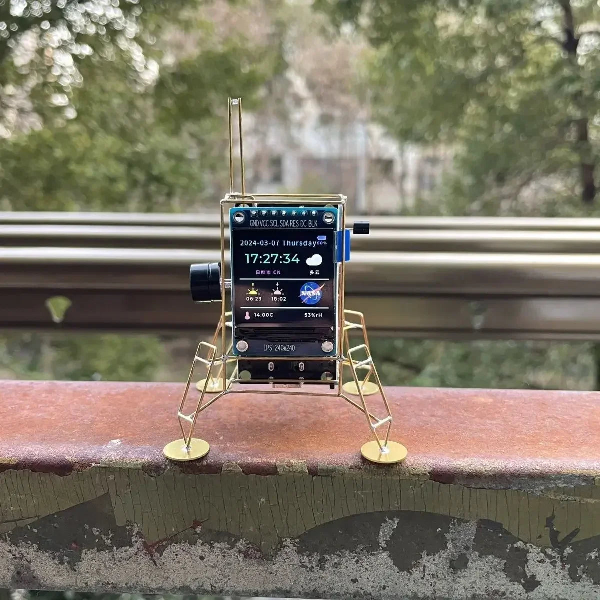 Creative Mars Lander Desktop Clock Model