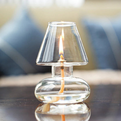 Transparent Glass Oil Lamp Shade Candle Light