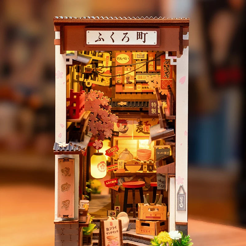 Japanese Street Scene DIY Wooden Book Nook