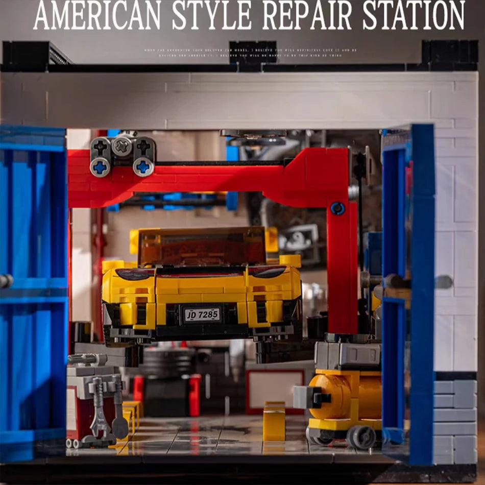 Technical Sports Car Garage Model Building Kit