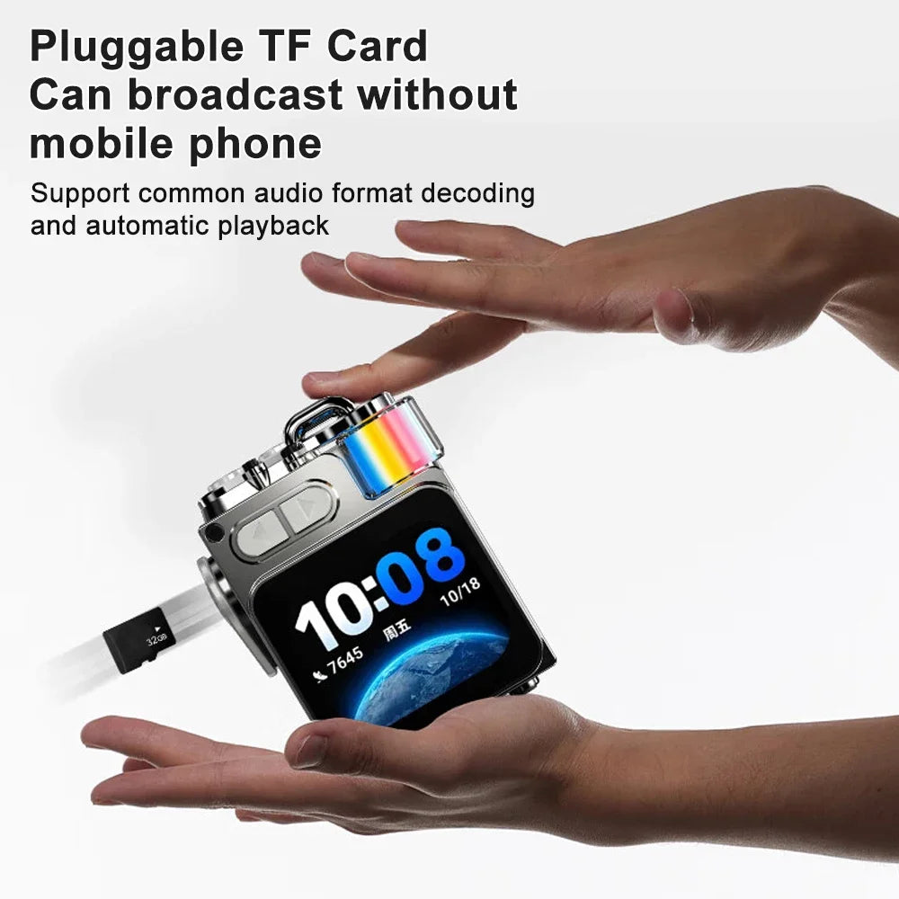 Metal Bluetooth Speaker with LED Display and RGB Lights