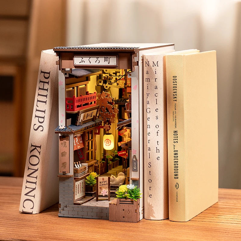 Japanese Street Scene DIY Wooden Book Nook