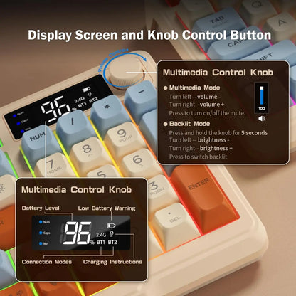 Wireless Gaming Keyboard with LCD Display