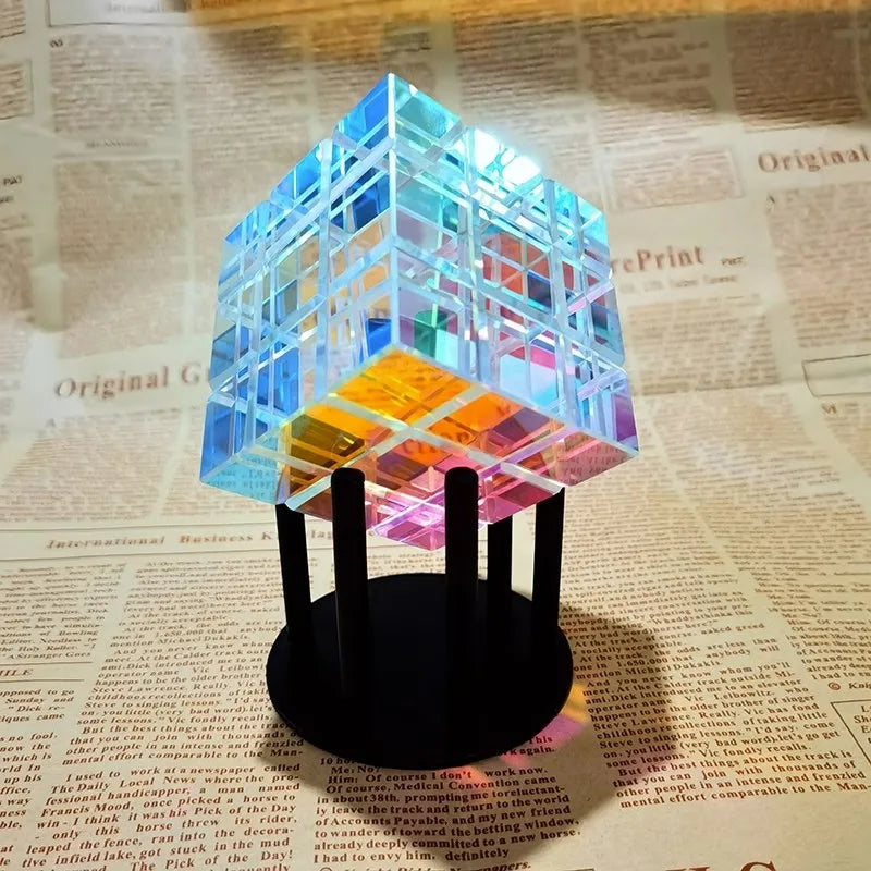 Colorful Prism Cube Glass Sun Catcher Decoration