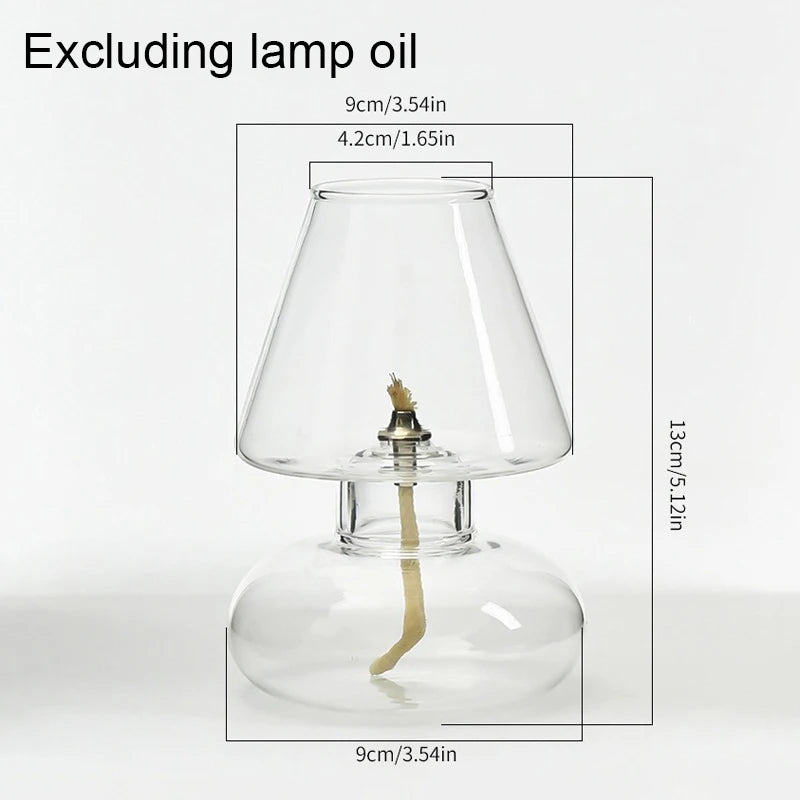 Transparent Glass Oil Lamp Shade Candle Light