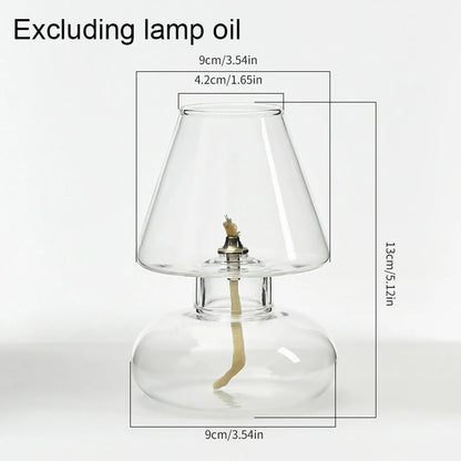 Transparent Glass Oil Lamp Shade Candle Light