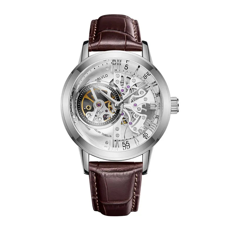 Men Mechanical Skeleton Wristwatch with Sapphire Glass
