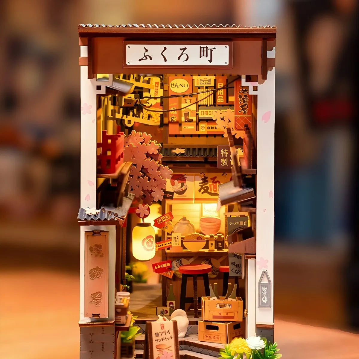 Japanese Street Scene DIY Wooden Book Nook
