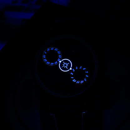 Three-Wheel Automatic Watch with Earth Dial