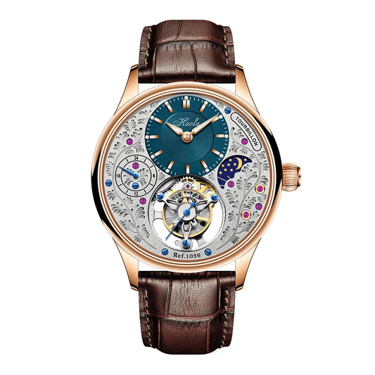 Carved Dial Sapphire GMT Mechanical Watch