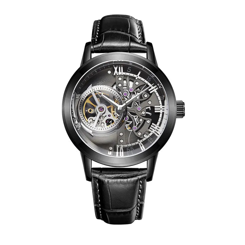 Men Mechanical Skeleton Wristwatch with Sapphire Glass
