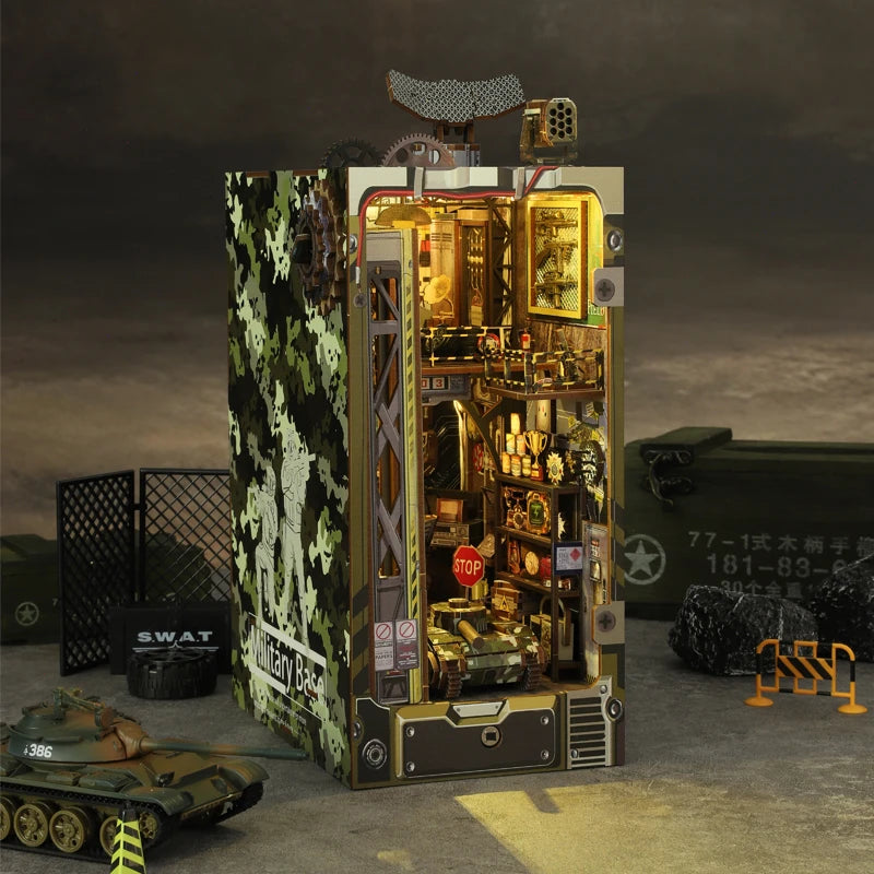 Military Base DIY Wooden Book Nook Kit