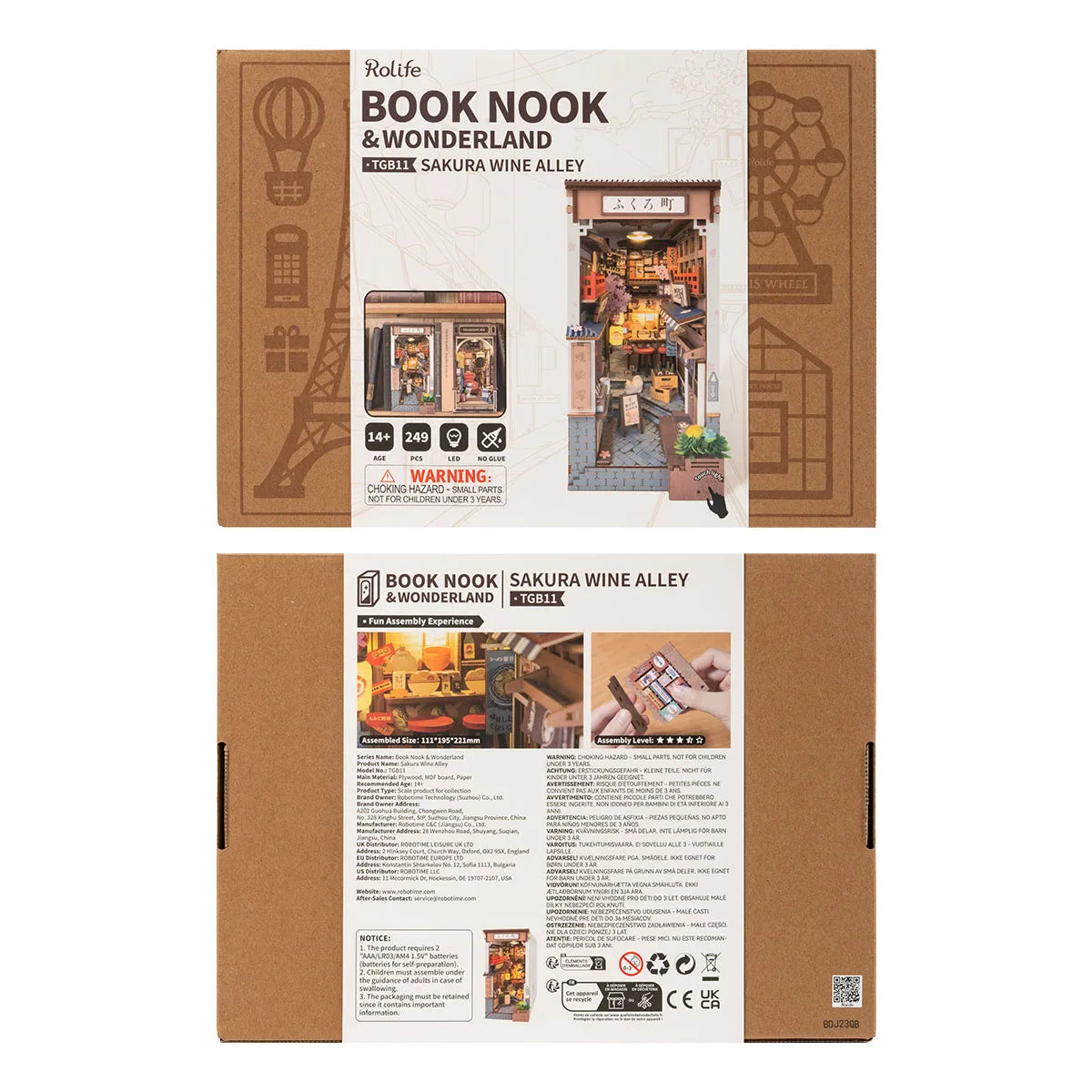 Japanese Street Scene DIY Wooden Book Nook